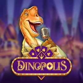 Dinopolis slot logo by Push Gaming at Kong Casino